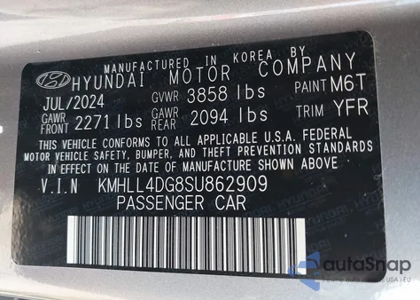 2025 Hyundai Elantra Se from USA, damaged, VIN KMHLL4DG8SU862909